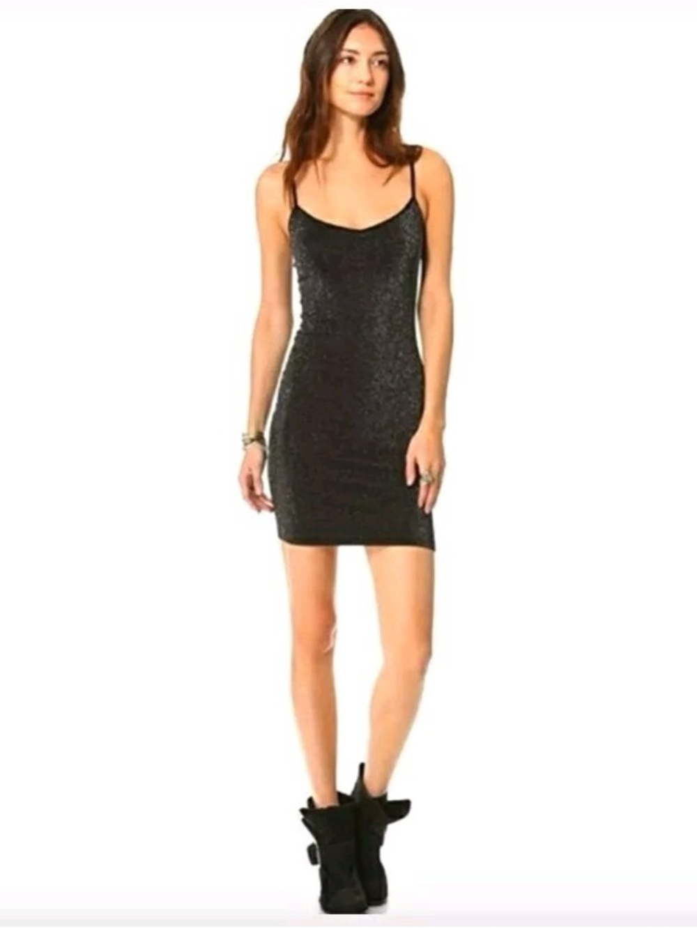 Free People Black Sparkle slip/dress
